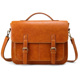 ECOSUSI Bolsa, Pasta Vintage de Couro Vegano para Laptop Unissex