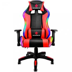 Boomersun Cadeira Gamer Ergonômica Ajustável com Apoio para a Lombar, Vermelho e Preto