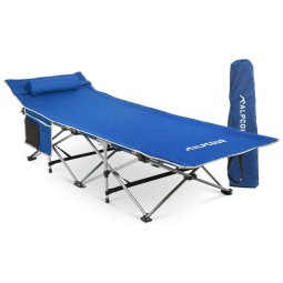 Cama Acampamento, Camping Dobrável Portátil, até 136 kg, ALPCOUR, Azul