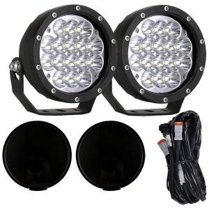 Farol de Milha LED Off Road 6000k e Luz Branca a Prova dÁgua IP68 12V 24V, 2Un, BIGLION.X, Branca