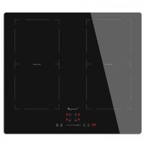 Cooktop Elétrico de Indução 24" 60 cm para Embutir com 4 Queimadores e Controle Digital, 220V 6000W, Singlehomie IXFD011US, Preto