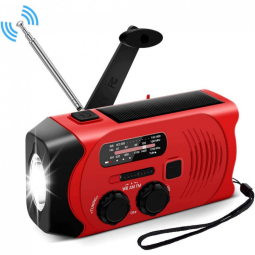 Rádio AM FM e NOAA 2000mAh Com Bateria Solar ou Manivela de Recarga USB Alarme SOS