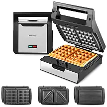 Máquina de Waffle REDMOND, 4 Fatias, Aço Inoxidável, Preto 110V