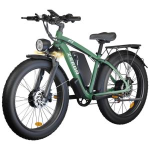 Bicicleta Elétrica ZEEGR 2000W para Adultos, Motor Duplo, Bateria 48V 22,4Ah, 96 km Autonomia, Pneus 26x4.0, Freio Hidráulico, Suspensão