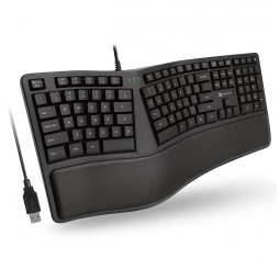 Teclado Ergonômico Dividido com Fio Recarregável Reduz a Tensão das Mãos com Teclas Programáveis, X9 PERFORMANCE X9ERGOKEY, Preto