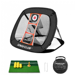 Rede de Prática de Golfe para o Quintal com Tapete e Bolas, Alvo de Treino para Chipping Indoor, Presente Divertido para Jogadores de