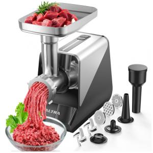 Moedor de Carne 8, 3200W Máximo Elétrico Super Resistente para Embutir Salsichas com 2 Lâminas de Aço Inoxidável e 3 Discos de Moagem