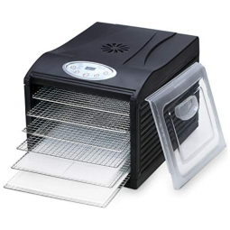 Desidratador de Alimentos Samson "Silent", 6 Bandejas de Aço Inoxidável, Controle de Temperatura 70°C, Temporizador 19H, 400W