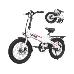 Bicicleta Elétrica Dobrável Gotrax R1 Branca 20" | Motor 500W, Bateria 48V 7,8Ah, 3 Modos de Condução, Freios a Disco