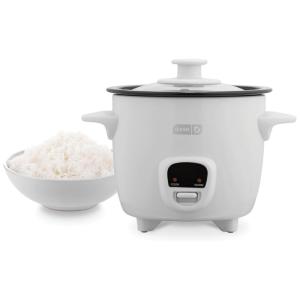 Mini Panela de Arroz Elétrica 1 L com Função de Manter Aquecido, 200W, 110v, DASH DRCM200GBWH04, Branco