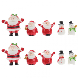 Decorações de Natal Happyyami com 10 Miniaturas de Papai Noel em Resina, para Escritório e Casa, Perfeitas para Decorar nas Festas