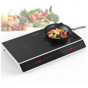 Cooktop de Indução Elétrico com 2 Queimadores, Controle Digital, 10 Níveis de Temperatura e Trava de Segurança, 110V 4000W, GIHETKUT, Preto
