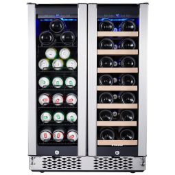 Adega Climatizada com Zona Dupla para 20 Garrafas e 60 Latas, 110V, STAIGIS, Prata