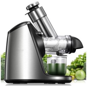 Máquinas de espremedor com calha de alimentação grande de 3 polegadas, extrator de espremedor de mastigação lenta de 200 W fácil de limpar