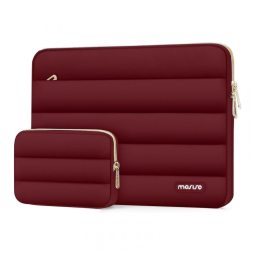 MOSISO Estojo Puffy para Laptop 13-13.3" Vinho, Compatível com MacBook Air/Pro 13/14, HP, Dell, ASUS, Lenovo, Bolsa com Estojo