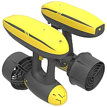 Scooter Subaquática Propulsor de Mergulho com Motor Elétrico Magicjet, 3 Suportes de Câmera e Profundidade até 50m, AQUAROBOTMAN, Amarelo