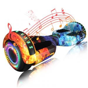 Hoverboard SIMATE Dual Flame 6,5" com Bluetooth, Luzes LED e Certificação UL2272 – Até 13,7 km/h, Autonomia de 12,8 km