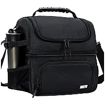 MIER Bolsa Térmica Portátil 10L, Mantém Quente, Frio Por até 5H, Preto