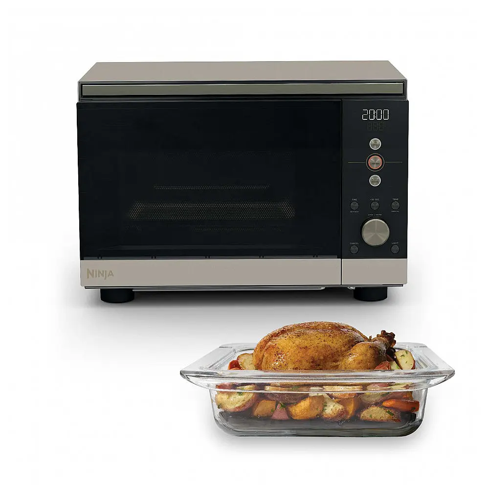 Forno Micro-ondas e Fritadeira a Ar Ninja Crispi MW101 Dourado Pedra FusionCrisp 14-em-1 1700W 110V