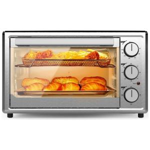 Forno Elétrico de Bancada 8 em 1 com Controle de Temperatura e Temporizador, Aço Inoxidável, 110v, SMETA, Prateado