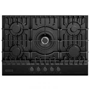 Cooktop a gás de embutir 76 cm Empava vidro temperado preto 5 queimadores Sabaf selados GN/GLP proteção chama 110V