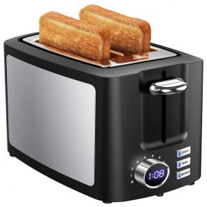 Kitchenholic Torradeira de 2 Fatias com 9 Níveis de Tostagem, 110V, Preto