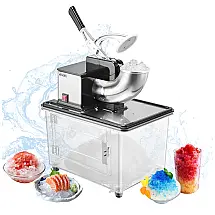Máquina Trituradora de Gelo VEVOR 300kg/h Motor 350W 4 Lâminas Aço Inox Reservatório 50L Preto 240V