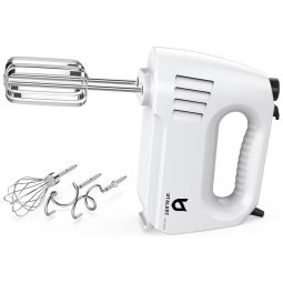 Batedeira de Mão 180 W, Turbo, 5 Acessórios, 110v, UTALENT, Branco