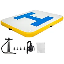 Plataforma Flutuante para 2 a 4 Pessoas com Bomba Manual, VEVOR Inflatable Dock 4 6 People, Amarelo