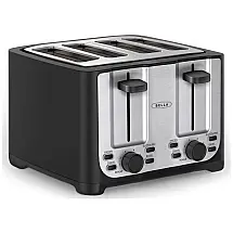Torradeira Elétrica 4 Fatias com 6 Níveis de Tostagem em Aço Inoxidável, 220V 1500W, BELLA, Preta