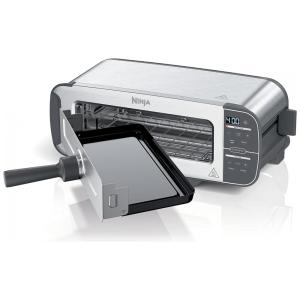 Torradeira 2 em 1 ST100 com 4 Funções e Painel Digital 1500W Aço Inoxidável, 110v, NINJA, Cinza