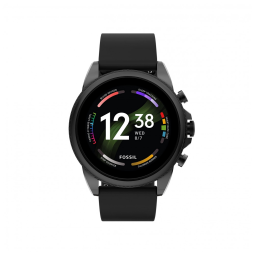 Smartwatch Fossil Gen 6 FTW4061V Preto 44 mm Inox/Silicone Tela Touch GPS 8GB Bluetooth NFC 30m Alexa 120g