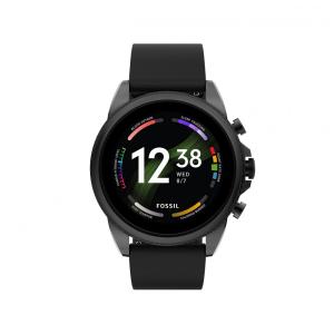 Smartwatch Fossil Gen 6 FTW4061V Preto 44 mm Inox/Silicone Tela Touch GPS 8GB Bluetooth NFC 30m Alexa 120g