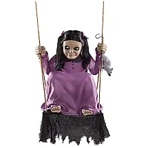 Animatrônico Menina Fantasma com Sons e Movimento para Decoração de Halloween