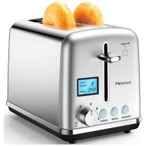 Torradeira de 2 Fatias com tela LCD e 6 Níveis, 900W, Aço Inoxidável, 110v, MERECE 2012DS, Prateado