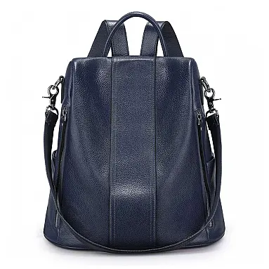 Mochila Feminina de Couro Azul