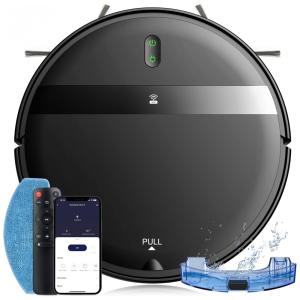 Aspirador de Pó Robô com Controle de Voz e Carregamento Automático, 110V, LCrock, Preto.
