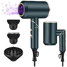 Secador de Cabelo Profissional com 2 Velocidades e 3 Temperaturas, 1900W, 110v, INNOJOY, Verde