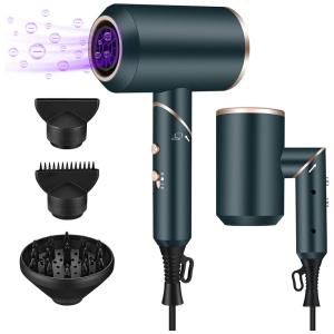 Secador de Cabelo Profissional com 2 Velocidades e 3 Temperaturas, 1900W, 110v, INNOJOY, Verde