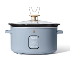 Panela elétrica de cozimento lento Beautiful 6L programável azul cornflower display digital 210W 6 funções, 110V