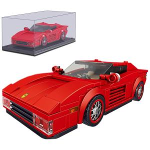 Kit de Construção Carro Ferrari com 316 Peças e Vitrine de Acrílico para Crianças Acima de 8 Anos, Mold King, Vermelho