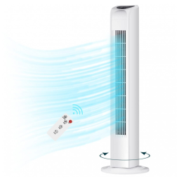 Ventilador de torre oscilante sem lâmina Uthfy com controle remoto, resfriamento silencioso, portátil, ventilador elétrico de piso com 3