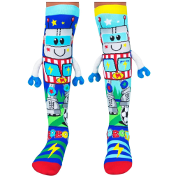 Meias Robot, Incríveis Meias Até o Joelho com Bolas de Futebol e Braços de Robô de Pelúcia! Modelo Multicolorido 3-5T,MADMIA