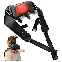 Massageador Pistola Elétrico Profissional Sem Fio 4 Acessórios e 4 Velocidades, ZYLLION ZMA 35 BK, Preto