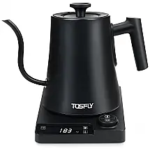 Chaleira Elétrica Profisional 1L com Desligamento Automático, 110V 1500W, TOSFLY, Preta