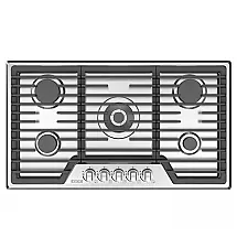 Cooktop a gás 91cm Empava inox 5 queimadores SABAF selados 57500BTU dual fuel GN/GLP ignição por ionização 110V