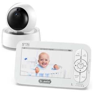 Babá Eletrônica com Câmera, Visão Noturna, Canções de Ninar sem Wi Fi, 110V, Dr.meter, Branca