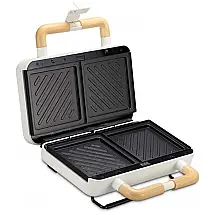 Mini Sanduicheira Elétrica Antiaderente 2 Fatias, Aço Inox, 900W, 110v, SETSCZY, Prateado