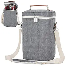 Bolsa Térmica Para Transporte de Vinhos TwentyNext até 4 Garrafas, Cinza