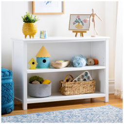 Estante baixa infantil Guidecraft Taiga 2-Shelf Bookcase Branca com 2 prateleiras abertas 76cm